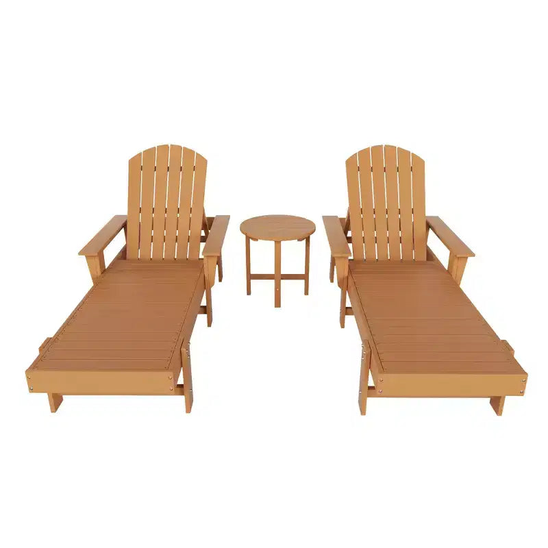 WestinTrends Dylan Chaise Reclinabile in Polietilene a 3 Pezzi Stile Adirondack con Braccioli