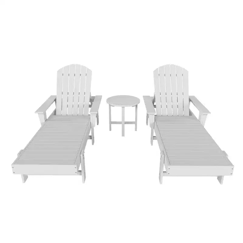 WestinTrends Dylan Chaise Reclinabile in Polietilene a 3 Pezzi Stile Adirondack con Braccioli