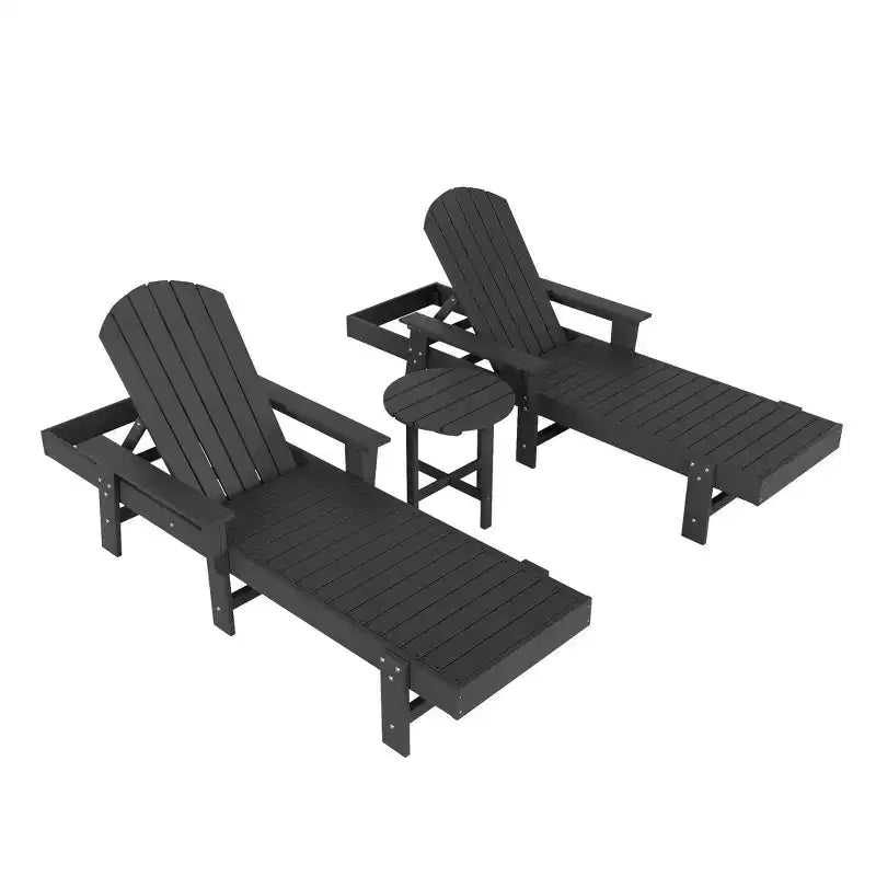 WestinTrends Dylan Chaise Reclinabile in Polietilene a 3 Pezzi Stile Adirondack con Braccioli