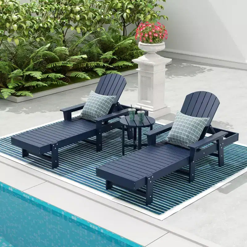 WestinTrends Dylan Chaise Reclinabile in Polietilene a 3 Pezzi Stile Adirondack con Braccioli