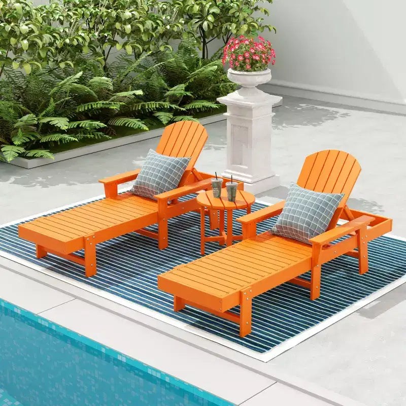 WestinTrends Dylan Chaise Reclinabile in Polietilene a 3 Pezzi Stile Adirondack con Braccioli
