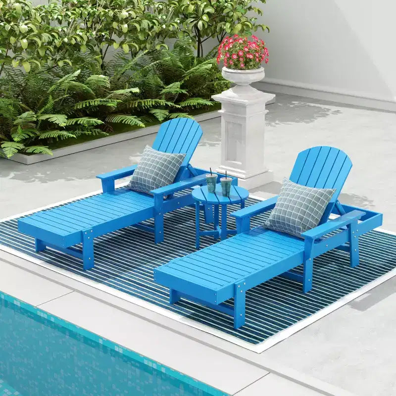 WestinTrends Dylan Chaise Reclinabile in Polietilene a 3 Pezzi Stile Adirondack con Braccioli