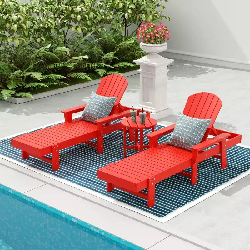 WestinTrends Dylan Chaise Reclinabile in Polietilene a 3 Pezzi Stile Adirondack con Braccioli