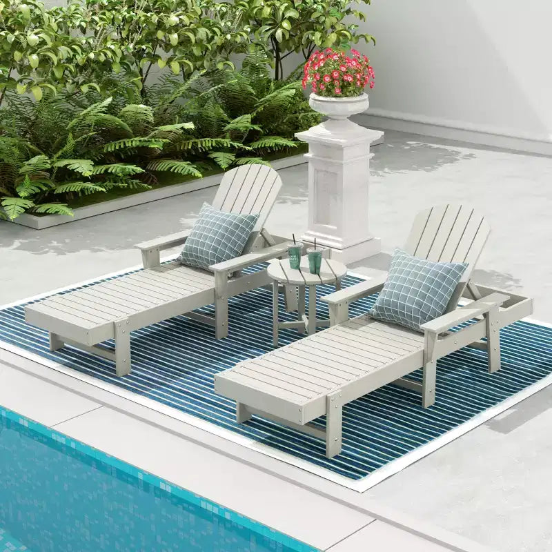WestinTrends Dylan Chaise Reclinabile in Polietilene a 3 Pezzi Stile Adirondack con Braccioli