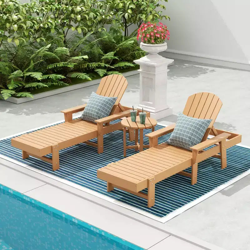 WestinTrends Dylan Chaise Reclinabile in Polietilene a 3 Pezzi Stile Adirondack con Braccioli