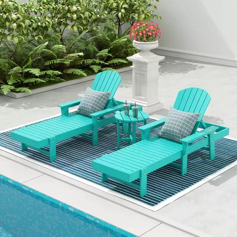WestinTrends Dylan Chaise Reclinabile in Polietilene a 3 Pezzi Stile Adirondack con Braccioli