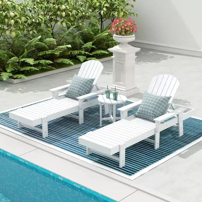 WestinTrends Dylan Chaise Reclinabile in Polietilene a 3 Pezzi Stile Adirondack con Braccioli