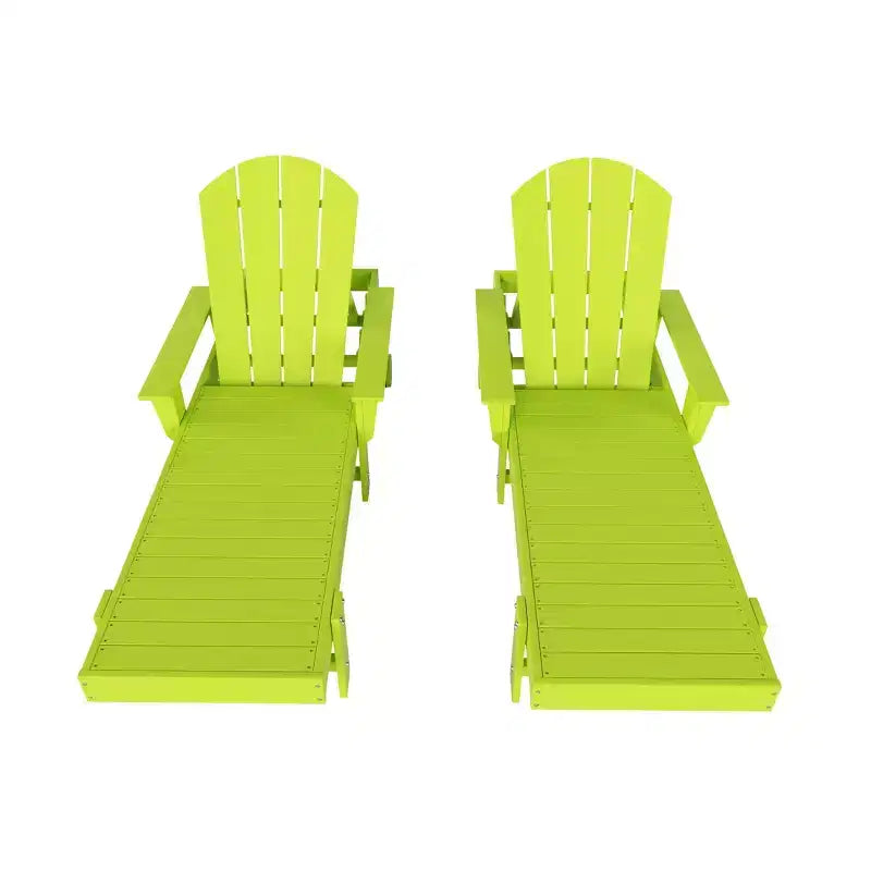WestinTrends Dylan Chaise Longue reclinabile a 2 posti in poly con braccioli Adirondack