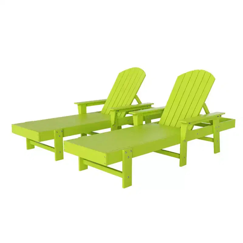 WestinTrends Dylan Chaise Longue reclinabile a 2 posti in poly con braccioli Adirondack