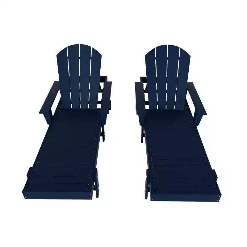 WestinTrends Dylan Chaise Longue reclinabile a 2 posti in poly con braccioli Adirondack