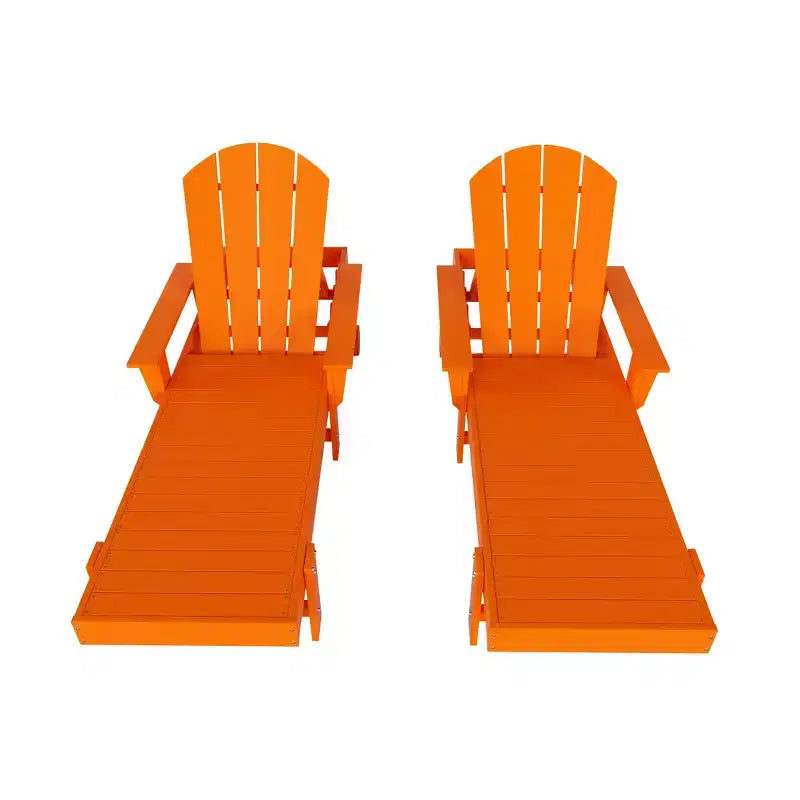 WestinTrends Dylan Chaise Longue reclinabile a 2 posti in poly con braccioli Adirondack