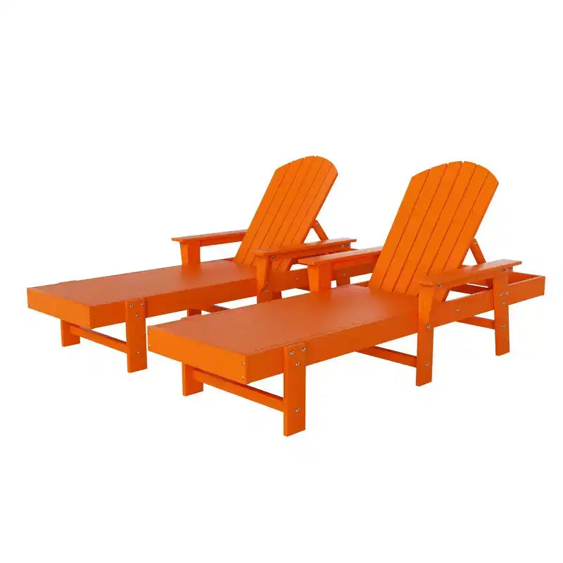 WestinTrends Dylan Chaise Longue reclinabile a 2 posti in poly con braccioli Adirondack