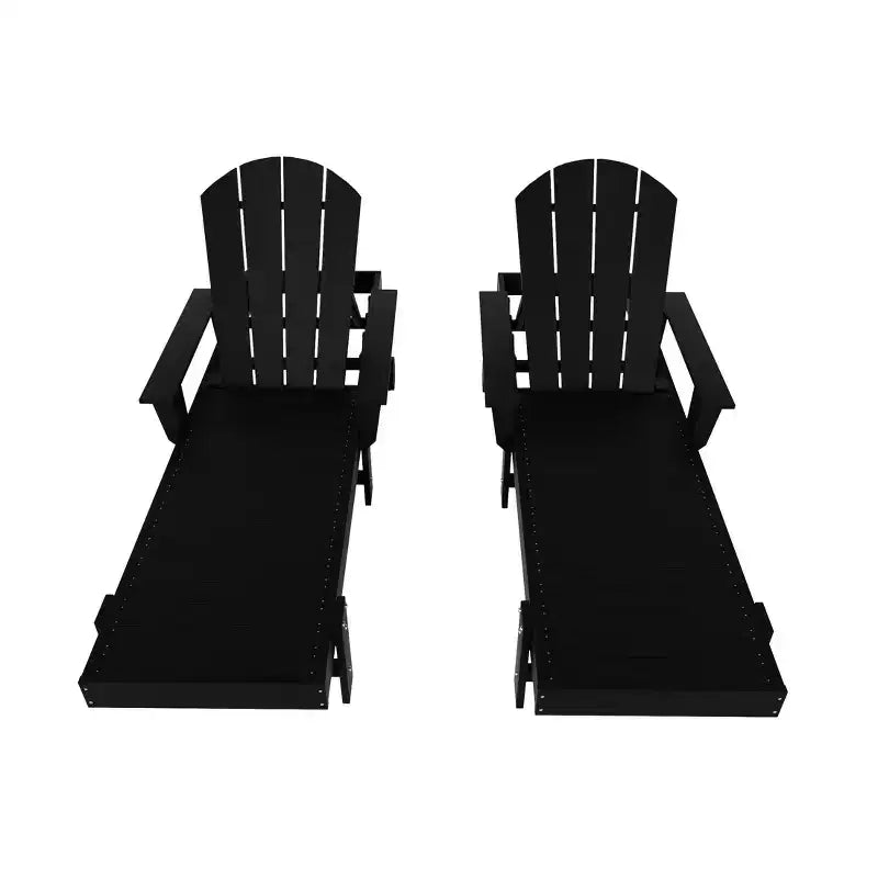WestinTrends Dylan Chaise Longue reclinabile a 2 posti in poly con braccioli Adirondack