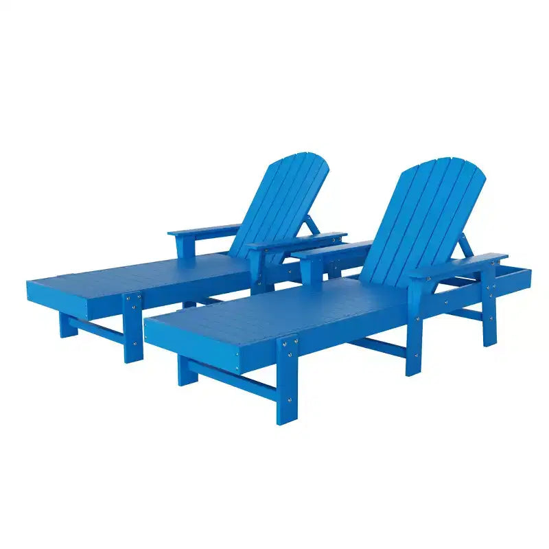 WestinTrends Dylan Chaise Longue reclinabile a 2 posti in poly con braccioli Adirondack