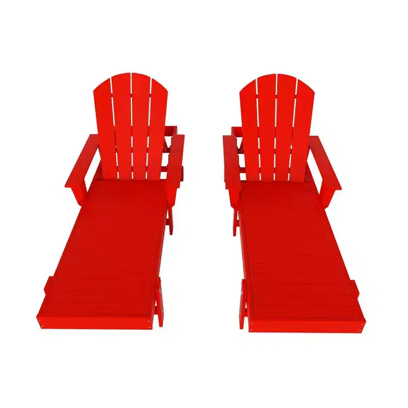 WestinTrends Dylan Chaise Longue reclinabile a 2 posti in poly con braccioli Adirondack