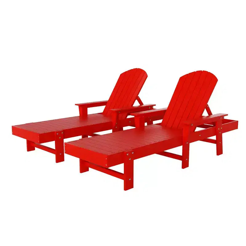WestinTrends Dylan Chaise Longue reclinabile a 2 posti in poly con braccioli Adirondack