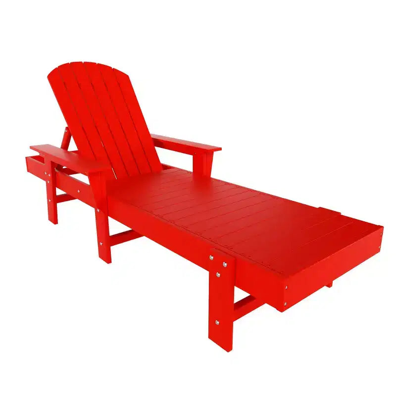 WestinTrends Dylan Chaise Longue reclinabile a 2 posti in poly con braccioli Adirondack