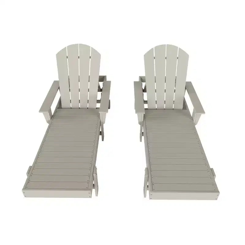 WestinTrends Dylan Chaise Longue reclinabile a 2 posti in poly con braccioli Adirondack