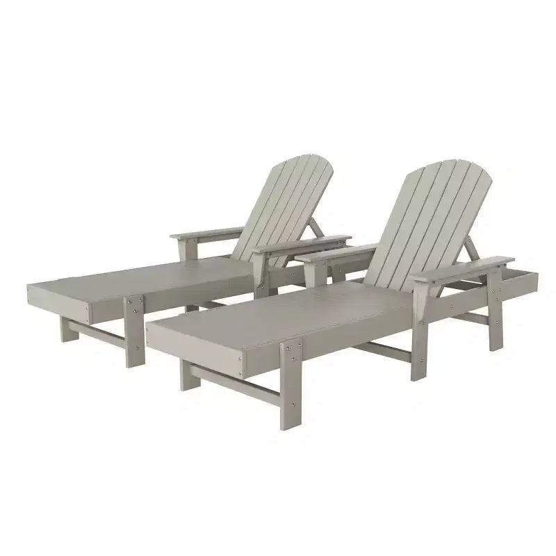 WestinTrends Dylan Chaise Longue reclinabile a 2 posti in poly con braccioli Adirondack