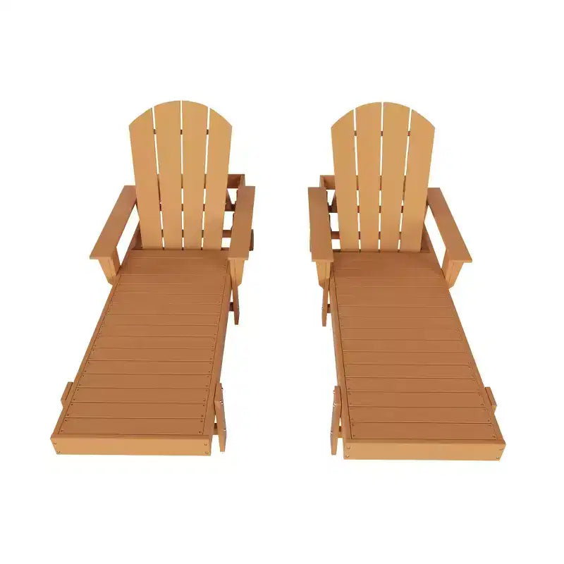 WestinTrends Dylan Chaise Longue reclinabile a 2 posti in poly con braccioli Adirondack