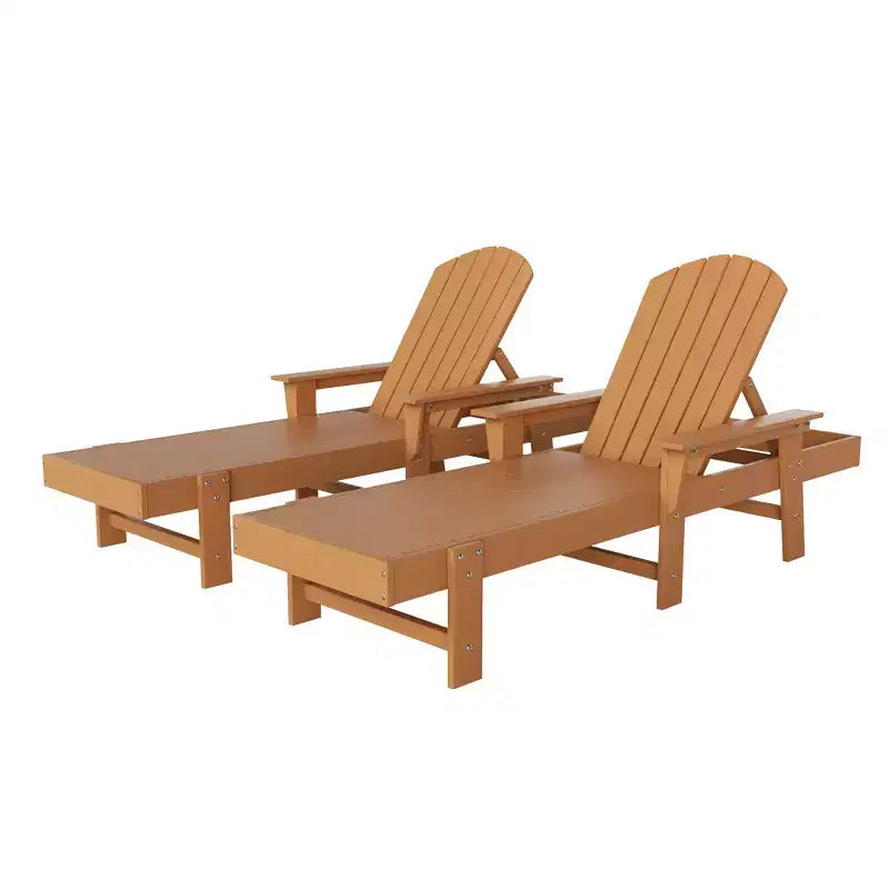 WestinTrends Dylan Chaise Longue reclinabile a 2 posti in poly con braccioli Adirondack
