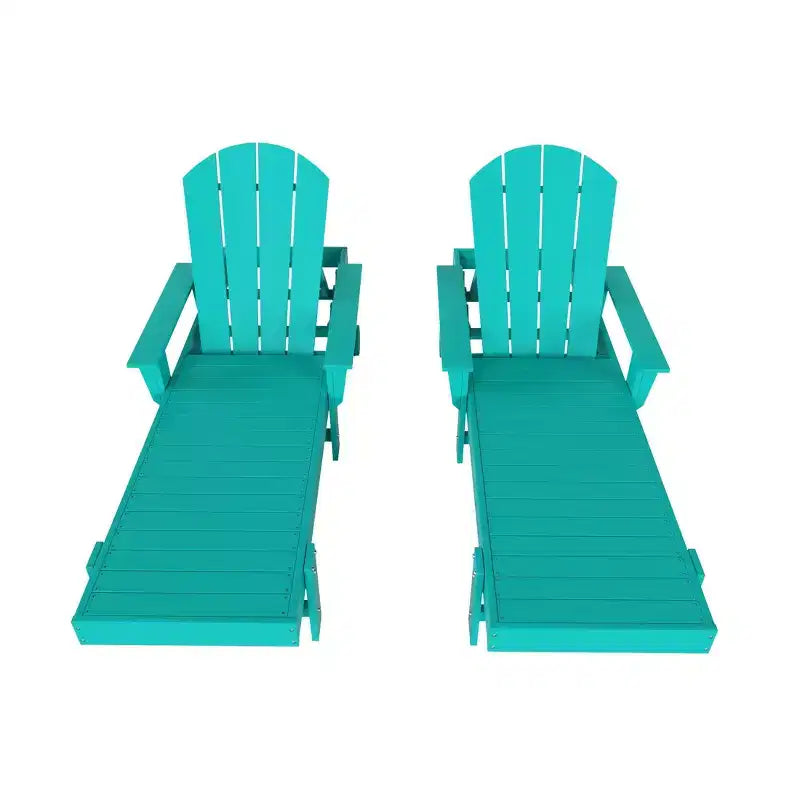 WestinTrends Dylan Chaise Longue reclinabile a 2 posti in poly con braccioli Adirondack