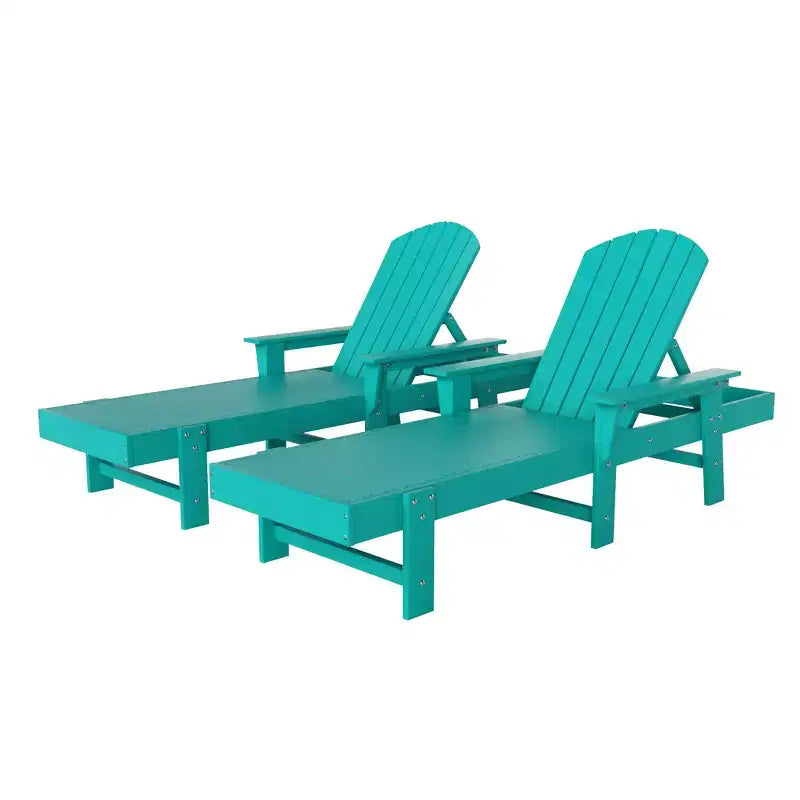WestinTrends Dylan Chaise Longue reclinabile a 2 posti in poly con braccioli Adirondack