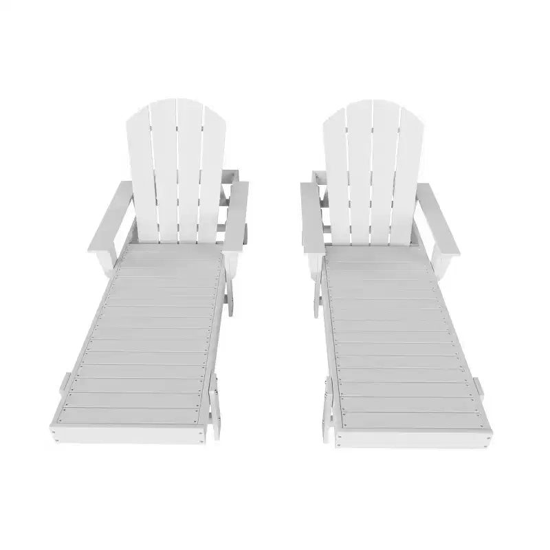 WestinTrends Dylan Chaise Longue reclinabile a 2 posti in poly con braccioli Adirondack