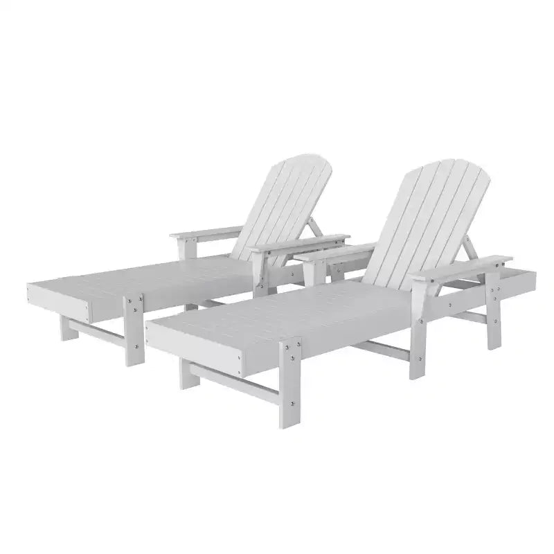 WestinTrends Dylan Chaise Longue reclinabile a 2 posti in poly con braccioli Adirondack