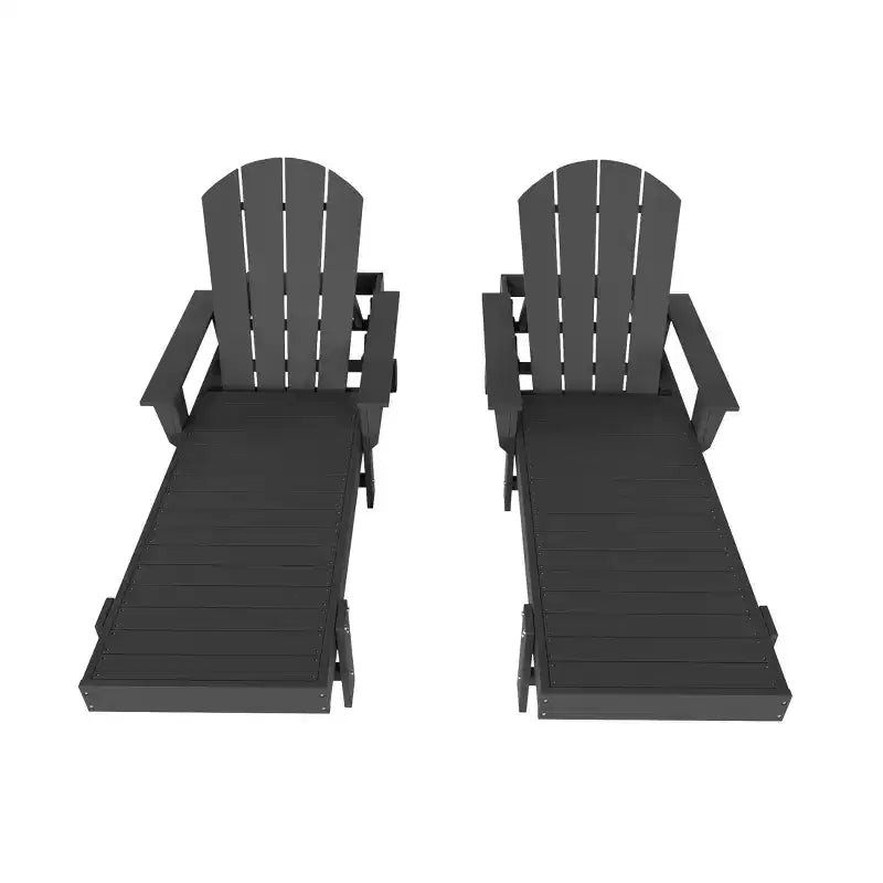 WestinTrends Dylan Chaise Longue reclinabile a 2 posti in poly con braccioli Adirondack