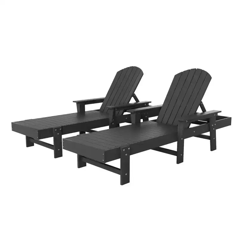 WestinTrends Dylan Chaise Longue reclinabile a 2 posti in poly con braccioli Adirondack