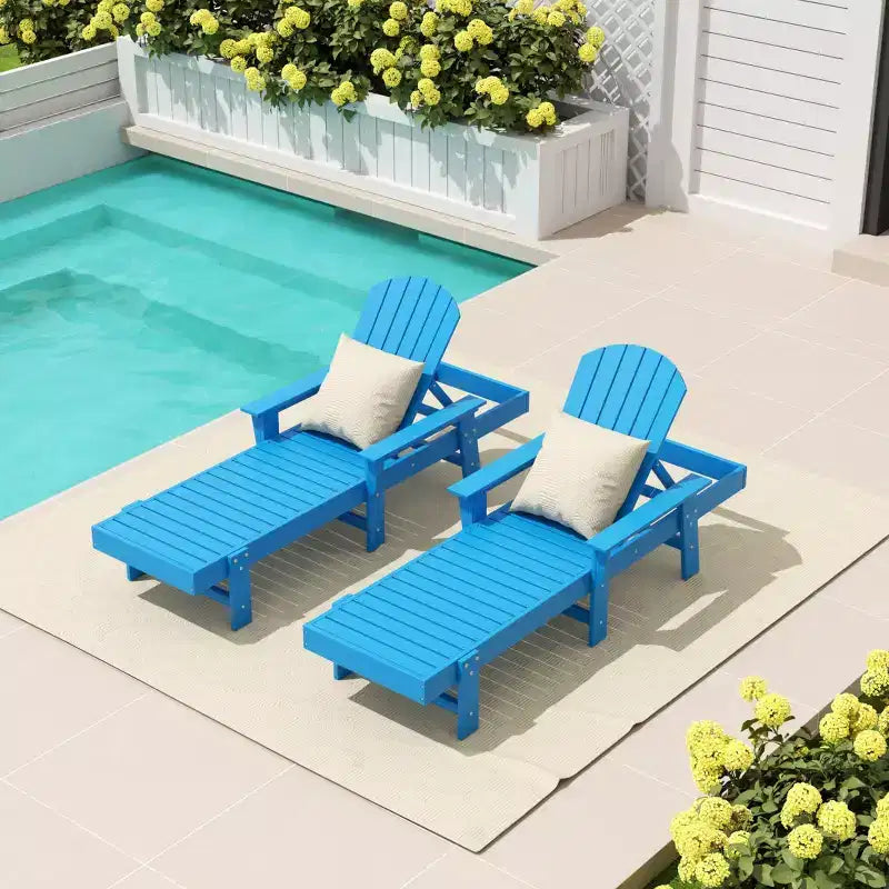 WestinTrends Dylan Chaise Longue reclinabile a 2 posti in poly con braccioli Adirondack