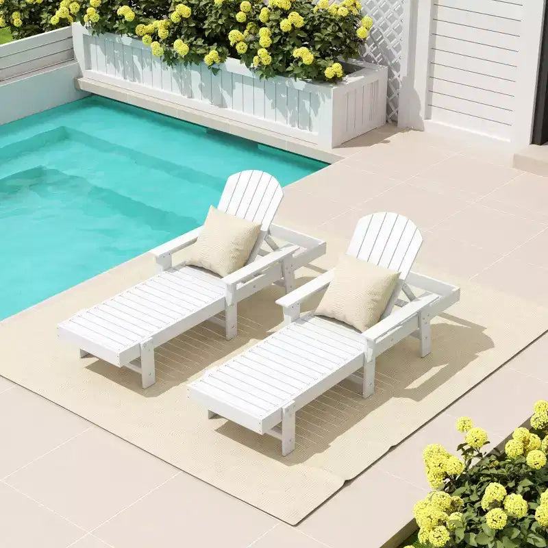 WestinTrends Dylan Chaise Longue reclinabile a 2 posti in poly con braccioli Adirondack