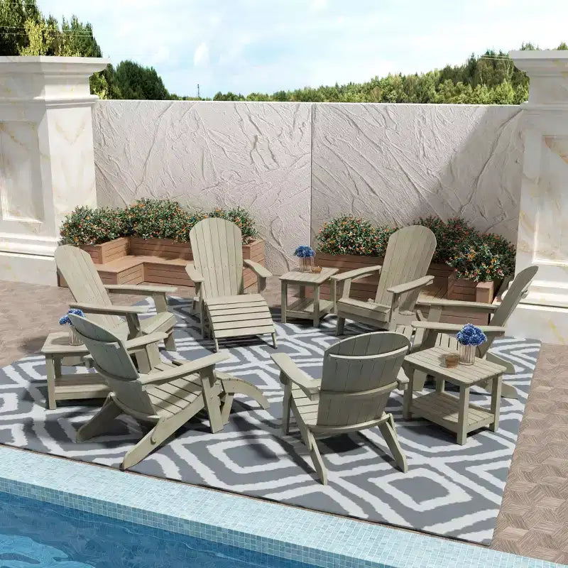 WestinTrends Tuscany HIPS Outdoor Patio Folding Adirondack Chair (set di 12 pezzi)