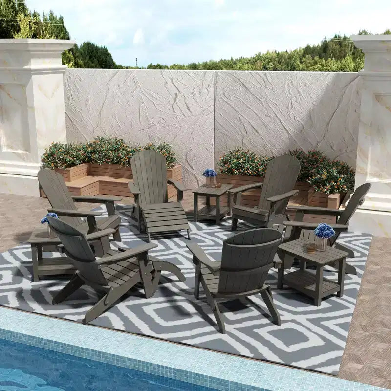 WestinTrends Tuscany HIPS Outdoor Patio Folding Adirondack Chair (set di 12 pezzi)