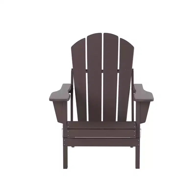 WestinTrends Malibu Sedie Pieghevoli Poly Adirondack da Esterno in HDPE con Pouf e Tavolino Laterale (Set Conversazione da 5 Pezzi)