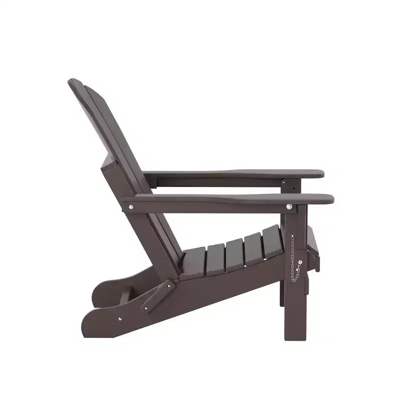 WestinTrends Malibu Sedie Pieghevoli Poly Adirondack da Esterno in HDPE con Pouf e Tavolino Laterale (Set Conversazione da 5 Pezzi)