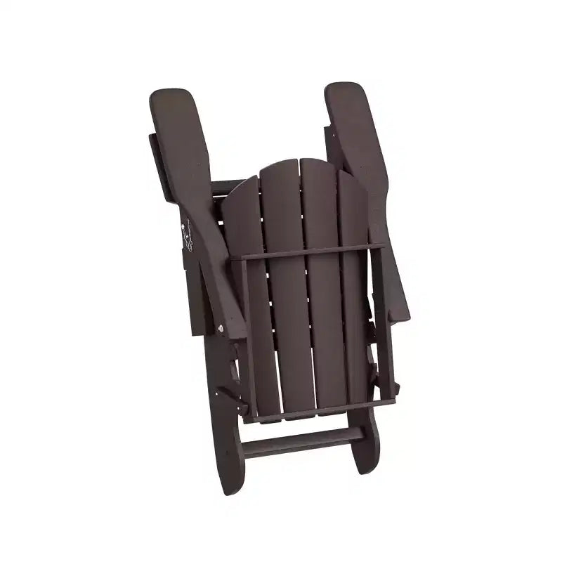 WestinTrends Malibu Sedie Pieghevoli Poly Adirondack da Esterno in HDPE con Pouf e Tavolino Laterale (Set Conversazione da 5 Pezzi)