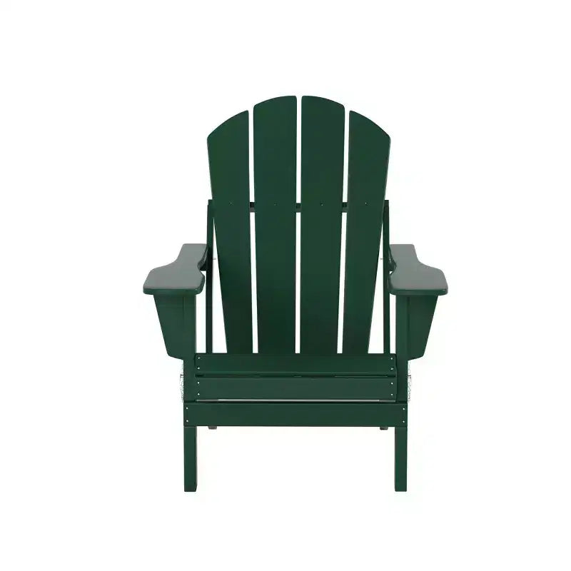 WestinTrends Malibu Sedie Pieghevoli Poly Adirondack da Esterno in HDPE con Pouf e Tavolino Laterale (Set Conversazione da 5 Pezzi)
