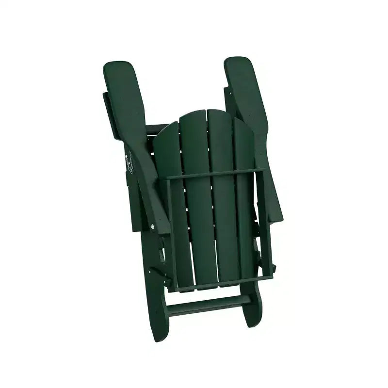 WestinTrends Malibu Sedie Pieghevoli Poly Adirondack da Esterno in HDPE con Pouf e Tavolino Laterale (Set Conversazione da 5 Pezzi)