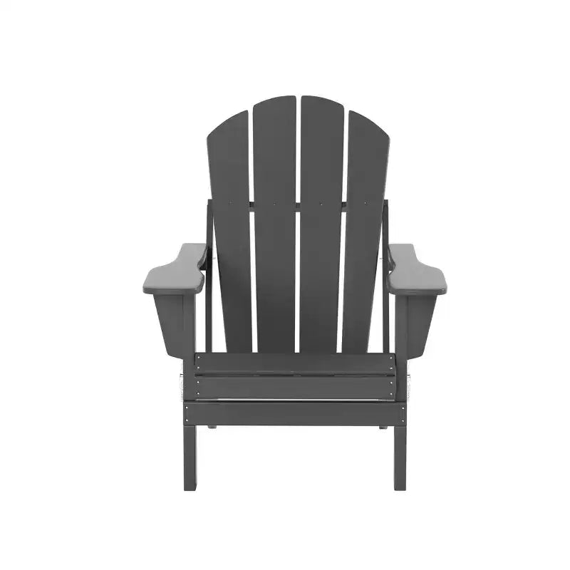 WestinTrends Malibu Sedie Pieghevoli Poly Adirondack da Esterno in HDPE con Pouf e Tavolino Laterale (Set Conversazione da 5 Pezzi)
