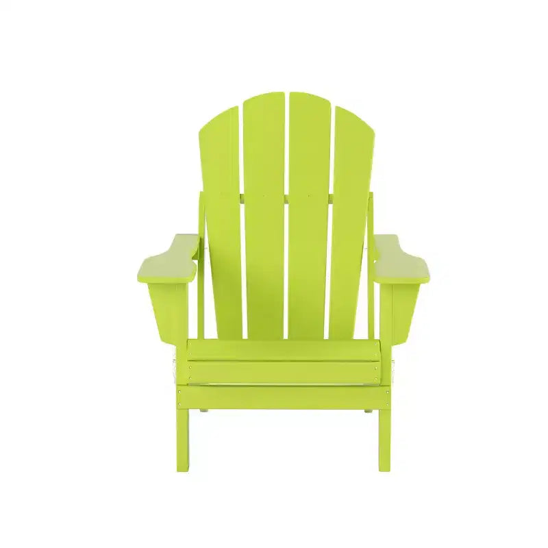 WestinTrends Malibu Sedie Pieghevoli Poly Adirondack da Esterno in HDPE con Pouf e Tavolino Laterale (Set Conversazione da 5 Pezzi)