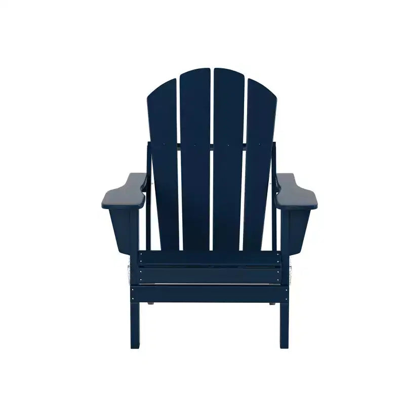 WestinTrends Malibu Sedie Pieghevoli Poly Adirondack da Esterno in HDPE con Pouf e Tavolino Laterale (Set Conversazione da 5 Pezzi)