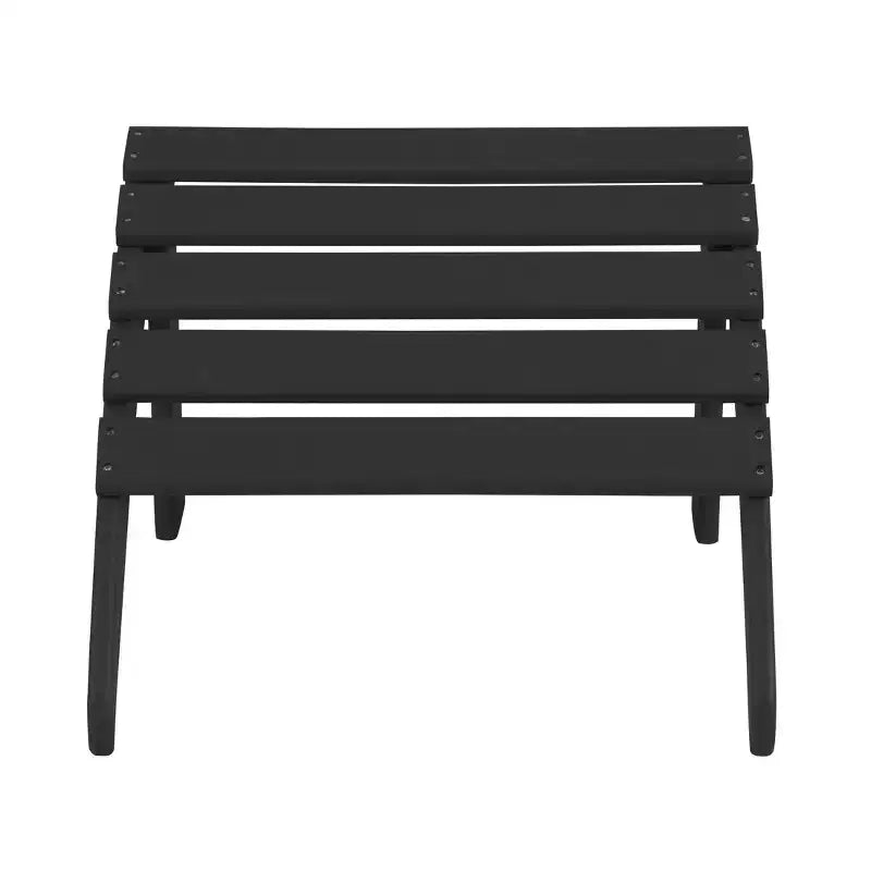 WestinTrends Malibu Sedie Pieghevoli Poly Adirondack da Esterno in HDPE con Pouf e Tavolino Laterale (Set Conversazione da 5 Pezzi)