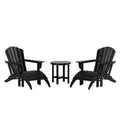 WestinTrends Dylan Sedie Adirondack da Esterno in HDPE con Pouf e Tavolino (Set Conversazione da 5 Pezzi)