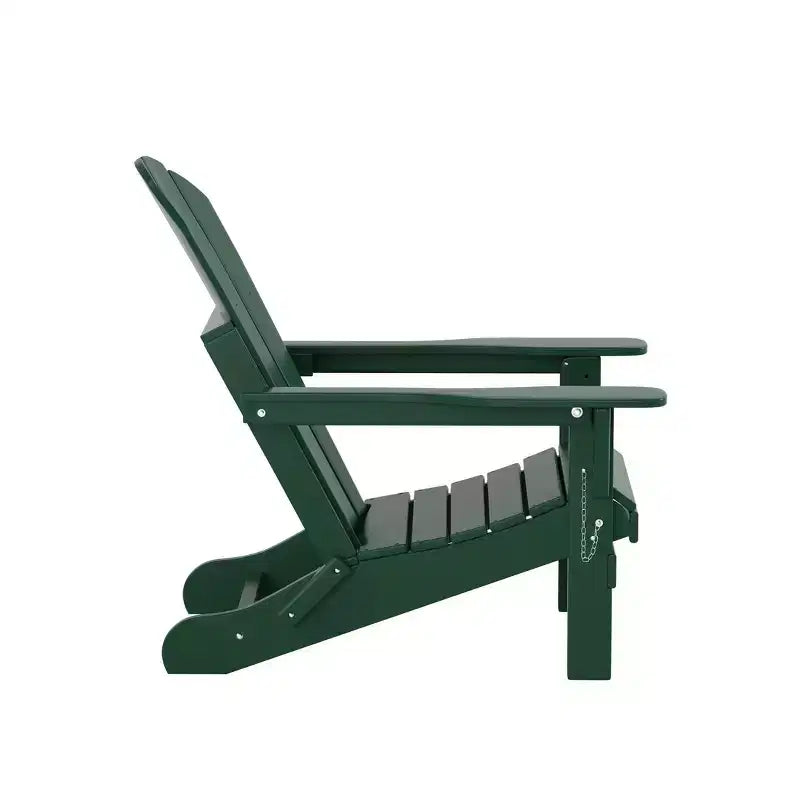 WestinTrends Malibu Sedie Pieghevoli Poly Adirondack da Esterno in HDPE con Pouf (Set Conversazione 4 Pezzi)