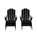 WestinTrends Malibu Sedie Pieghevoli Poly Adirondack da Esterno in HDPE con Pouf (Set Conversazione 4 Pezzi)