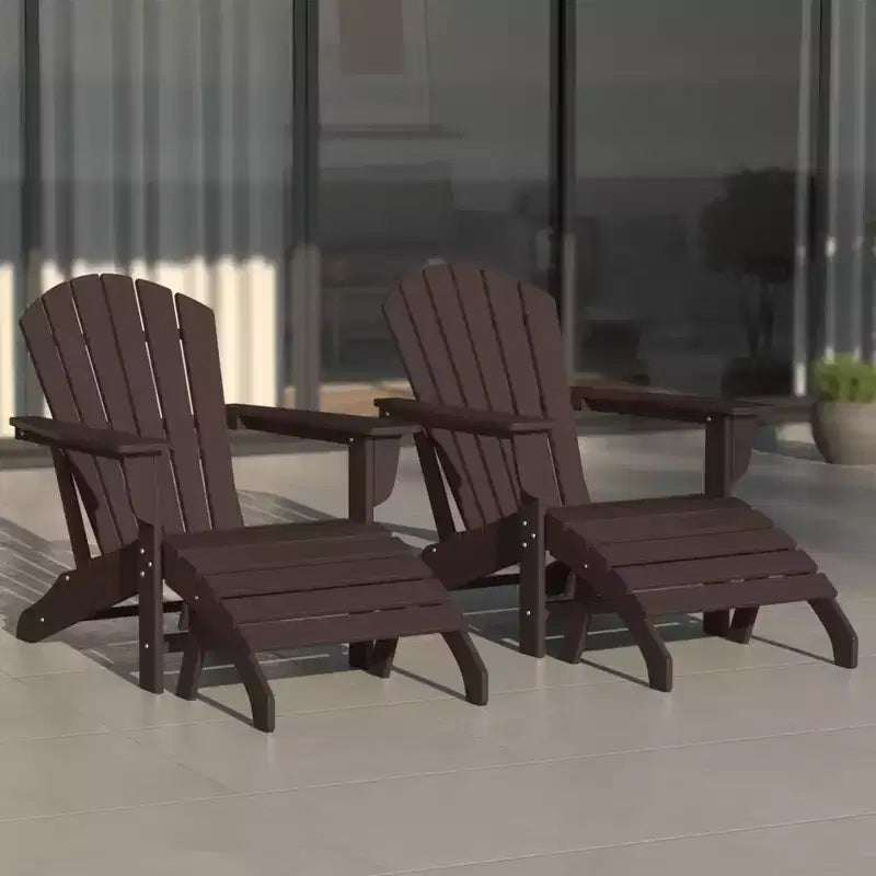 WestinTrends Dylan Sedie Adirondack da Esterno in HDPE con Pouf (Set Conversazione da 4 Pezzi)