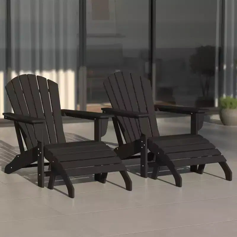 WestinTrends Dylan Sedie Adirondack da Esterno in HDPE con Pouf (Set Conversazione da 4 Pezzi)