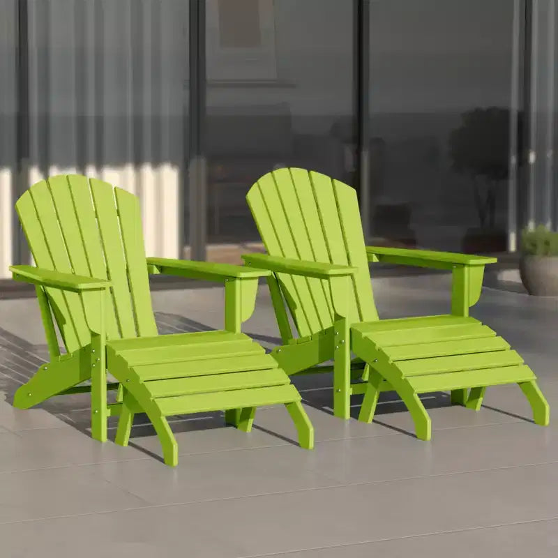 WestinTrends Dylan Sedie Adirondack da Esterno in HDPE con Pouf (Set Conversazione da 4 Pezzi)